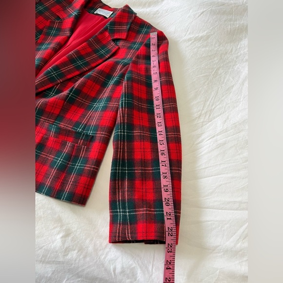 Pendleton | Women SZ 40 (XL) | VTG Blazer Skirt Suit | Lennox Tartan Wool Red - Picture 4 of 15